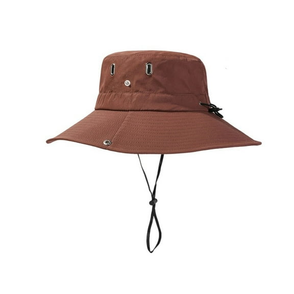 Fgnfyis Wide Brim Sun Hat for Outdoor Travel with UPF Lightweight Foldable Boonie Cap for Beach Coffee L