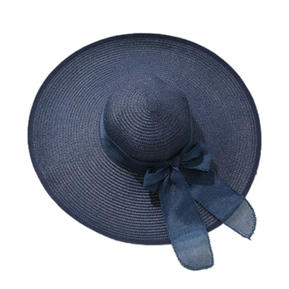 Fgnfyis Wide Brim Women's Sun Hat for Beach Fisherman Breathable Sun Protection Cap Hats for Women Navy