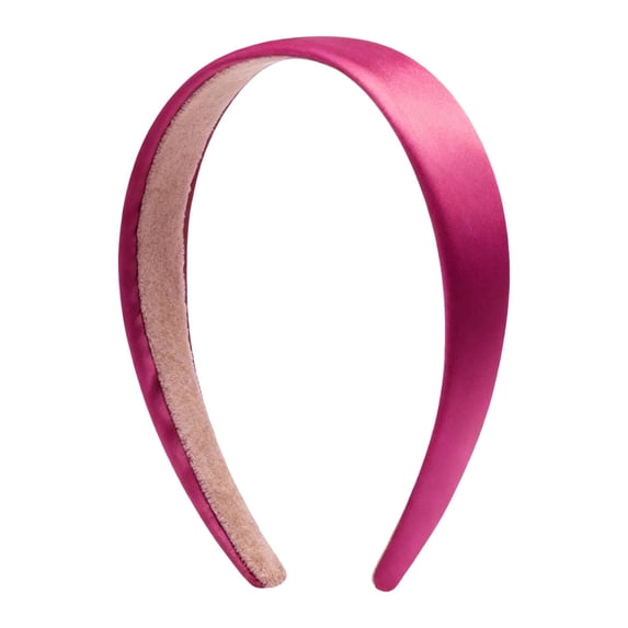 Fgnfyis Wide Satin Handmade Hair Bands for Women's Hair Elegant Hair Clamp Non Styling Hot Pink