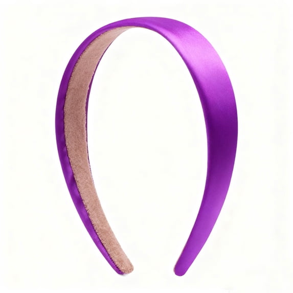 Fgnfyis Wide Satin Handmade Headbands for Women Non Elegant Hair Band Styling Purple