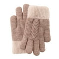 thumbnail image 1 of Fgnfyis Winter Children Double Layer Gloves Warm Lined for Students Writing Riding and Cold Weather Protection Khaki, 1 of 3