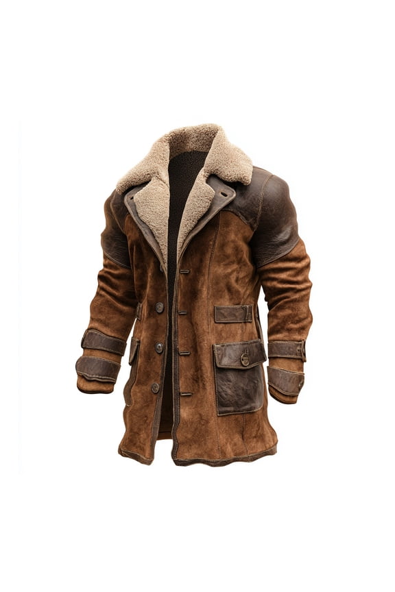 Winter Coats for Men Brown Anorak Coat Mid Long Length Warm Thickened Winter Jacket Windproof Outdoor Hooded Raincoat Mens Jacket Brown_001 M