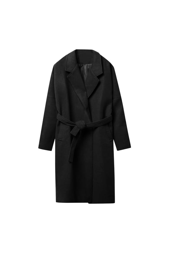 Winter Coats for Men Mens Long Thick Warm Woolen Coat Heavyweight Overcoat for Cold Weather Mens Jacket Black XXL