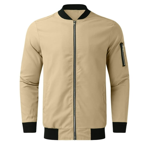 Fgnfyis Winter Coats for Men Slim Fashion Handsome Casual Jacket Mens Jackets Casual Stylish Khaki L