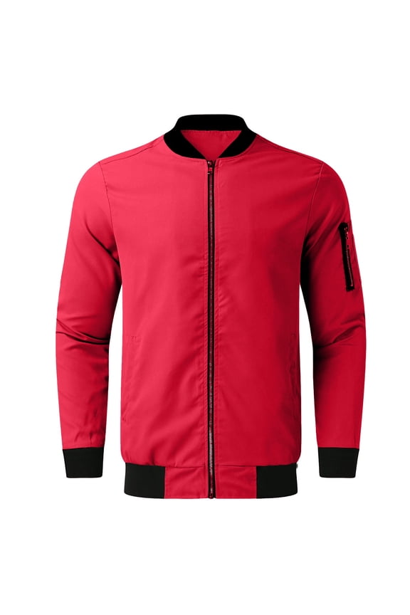 Winter Coats for Men Slim Fashion Handsome Casual Jacket Mens Jackets Casual Stylish Red M