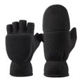 thumbnail image 1 of Fgnfyis Winter Gloves for Men Women Solid Color Convertible Flip Top Mittens Winter Windproof Fingerless Flip Cover Adults Cold Weather Black XS, 1 of 3