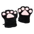 thumbnail image 1 of Fgnfyis 1PC Winter Gloves for Women Women Winter Cat Fingerless Cosplay Performance Convertible Mittens Plush Warm Black, 1 of 4
