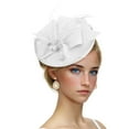 thumbnail image 1 of Fgnfyis Winter Hats for Women Fascinators Hats for Women Tea Party Attire Headband Hat with Feathers White, 1 of 2