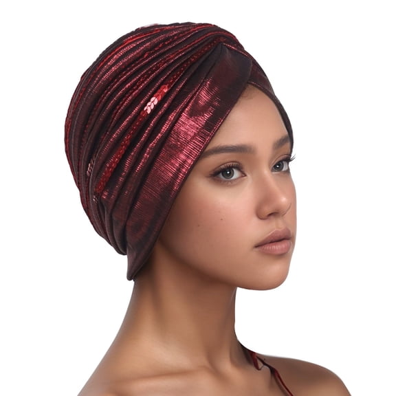 Fgnfyis Winter Hats for Women Turban Cap with Embroidery and Rhinestones Casual Head Covering Hat