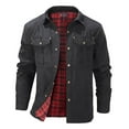 thumbnail image 1 of Fgnfyis Winter Jackets for Men Collar Checkered Flannel Button up Cardigan Casual Jacket Business Fashionable and Comfortable Winter Jacket Mens Winter Coat Black XL, 1 of 6