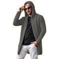 thumbnail image 1 of Fgnfyis Winter Jackets for Men Cardigan Sweater with Hood and High Neck Soft Warm Knit Pullover Mens Winter Coat Grey S, 1 of 4