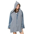 thumbnail image 1 of Fgnfyis Winter Knit Hooded Scarf Set Warm Melon Cap Thick Stretchable Athletic Wear For Women Grey One Size, 1 of 7
