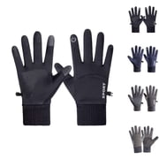 Fgnfyis Winter Ski Gloves for Women Winter Riding with Buckle Velvet Plus Warm Waterproof Windproof Touchscreen Black
