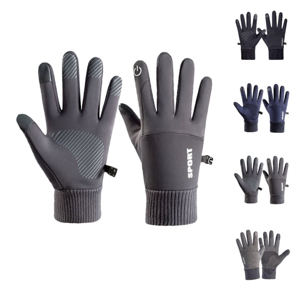 Fgnfyis Winter Ski Gloves for Women Winter Riding with Buckle Velvet Plus Warm Waterproof Windproof Touchscreen Dark Gray