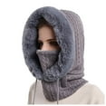 thumbnail image 1 of Fgnfyis Winter Thermal Hooded Ski for Women Cold Weather Outdoor Riding Face Headgear with Integrated Bib Grey One Size, 1 of 5