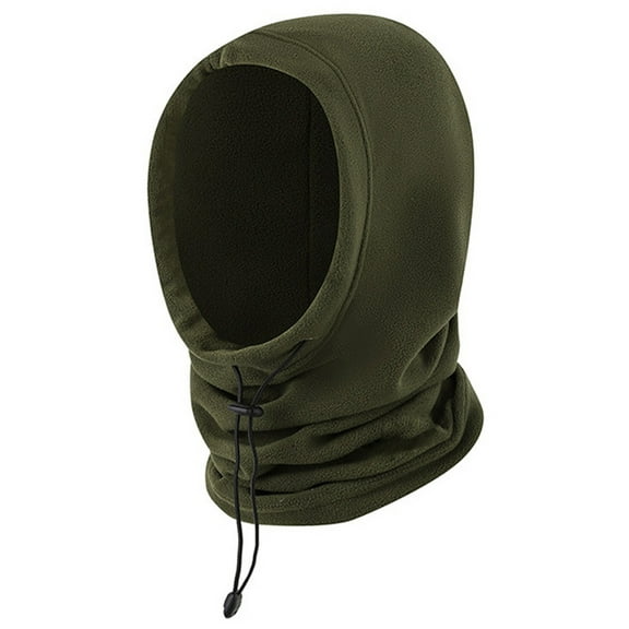 Fgnfyis Winter Unisex Outdoor Camouflage Polar Warm Scarf Ear Integrated Plus Velvet Thick Windproof Winter Hats for Men Green