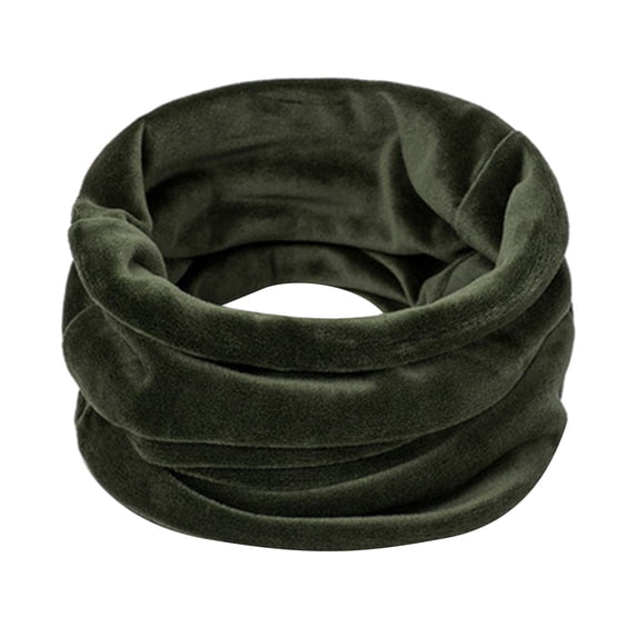 Fgnfyis Winter Velvet Neck Gaiter Windproof Neck Warmer Thickened Scarf for Men Women Outdoor Green