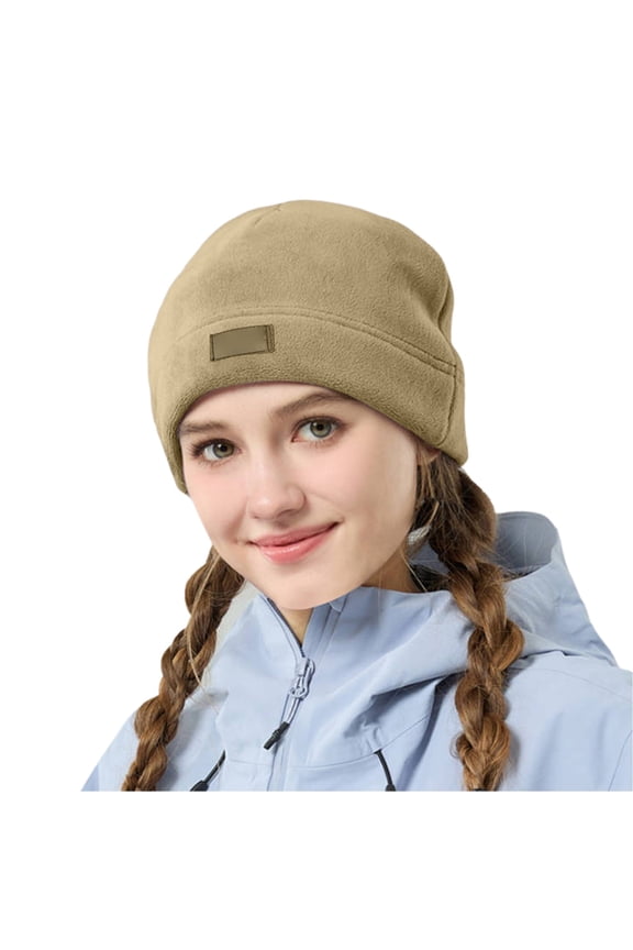Winter Warm Daily Fashion Elastic Casual Slouchy Ear Protection Hat Winter Hats for Women Khaki