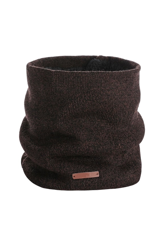 Winter Warm Double Layer Neck Gaiter Unisex Knitted Snood for Adults Outdoor Cold Weather Protection Soft and Cozy Coffee