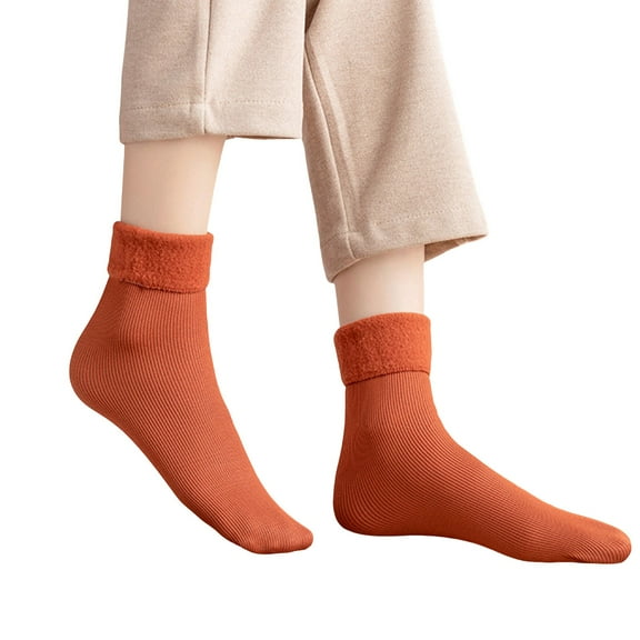 Fgnfyis Winter Warm Thermal Crew Socks for Men and Women Extra Thick Insulated Heated Boot Socks for Cold Weather Socks for Men Womens Socks Red