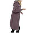 thumbnail image 1 of Fgnfyis Women Autumn Winter Casual Long Zip Up Hooded Jacket with Drawstring and Pockets Solid Color Coat Purple S, 1 of 5