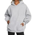 thumbnail image 1 of Fgnfyis Women Casual Loose Long Sleeve Pocket Hoodie Pullover Sweatshirt for Everyday Comfort Grey M, 1 of 4