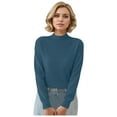 thumbnail image 1 of Fgnfyis Women Elegant Pullover Sweater Long Sleeve Solid Color Warm Top for Autumn Winter Blue XL, 1 of 5