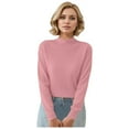 thumbnail image 1 of Fgnfyis Women Elegant Pullover Sweater Long Sleeve Solid Color Warm Top for Autumn Winter Pink XL, 1 of 5
