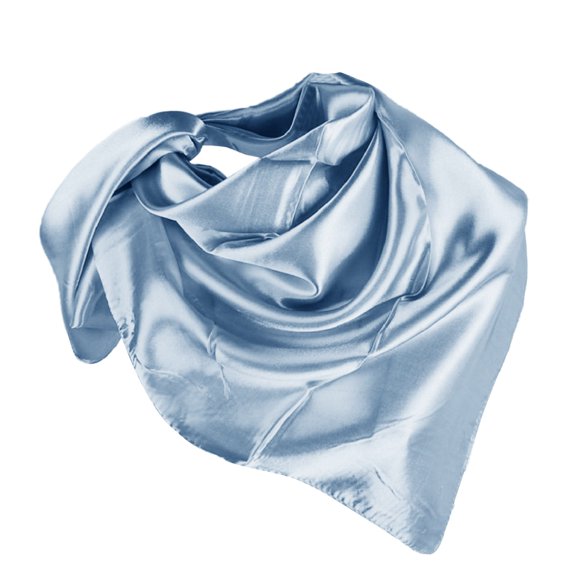 Fgnfyis Women Fashion Satin Square Head Scarf Lightweight Neckwear Bandana Neckerchief Hair Accessory Light Blue One Size