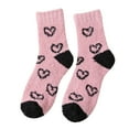 thumbnail image 1 of Fgnfyis Women Plush Thickened Mid Tube Socks for Women Warm Floor Socks Confinement Socks with Heart Pattern Pink, 1 of 7