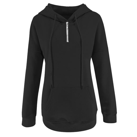 Fgnfyis Women Pullover Hoodie Long Sleeve Casual with Pocket Comfortable for Loungewear Black XXL