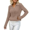 thumbnail image 1 of Fgnfyis Women Pullover Sweater Stylish Knit Top for Casual Outings Comfortable Fit Versatile for Spring Fall Winter Khaki XXL, 1 of 6