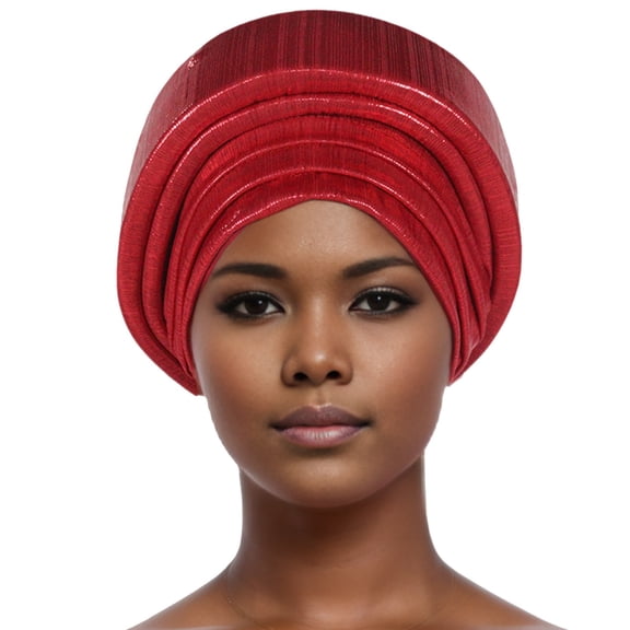 Fgnfyis Women Ruffle Turban Wrap Cap Scarf Shawl Hat Chemo Headwear Winter Warm Earflap Red One Size