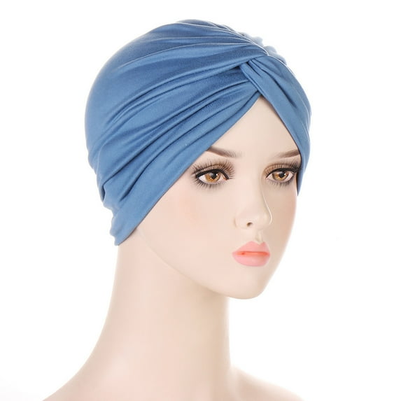 Fgnfyis Women‘S Tied Turbans Knot Bonnet Cap, Headwraps Hats for Style - Hats for Women Blue