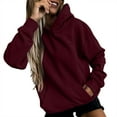 thumbnail image 1 of Fgnfyis Women Slim Fit Pullover Hoodie Short Velvet Long Sleeve with Pockets Winter Fall XL, 1 of 4