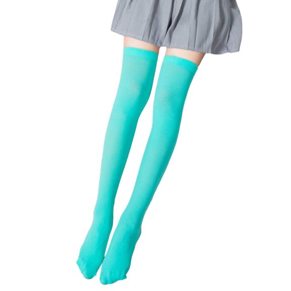 Fgnfyis Women Solid Casual Breathable Sweat Absorbent Long Stockings Light Compression Style Finish Mint Green One Size