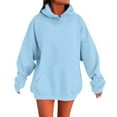 thumbnail image 1 of Fgnfyis Women Solid Color Drop Shoulder Pullover Hoodie with Pockets Comfortable and Stylish Casual Sweatshirt BU1 XXL, 1 of 5