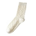 thumbnail image 1 of Fgnfyis Women Solid Color Socks for Women Embossed Pattern Colorful Lightweight Athletic Socks White, 1 of 3