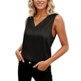thumbnail image 1 of Fgnfyis Women Tank Tops Casual Solid Color Sleeveless Tank Top Stretch Soft Breathable Summer Basic Shirt for Daily Wear Vest Women's Tops Black XL, 1 of 4