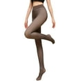 thumbnail image 1 of Fgnfyis Women Translucent Warm Lined Pantyhose Thermal Winter Tights Skin Tone Effect Plus Size Tights Brown, 1 of 9