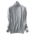 thumbnail image 1 of Fgnfyis Women Turtleneck Knit Sweater Pullover for Fashion Casual Style Grey M, 1 of 3