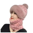 thumbnail image 1 of Fgnfyis Women Winter Knitted Hat Scarf Integrated Warm Lined Earflap Cap Pink One Size, 1 of 4