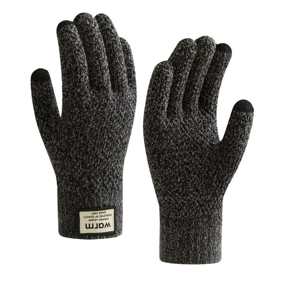 Fgnfyis Women Wool Knitted Touchscreen Gloves Thickened Warm Windproof for Cycling Riding and Winter Cold Weather Protection Grey