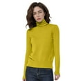 thumbnail image 1 of Fgnfyis Women Wool Seamless Turtleneck Sweater First Line Long Sleeve Knitted Pullover Top Light Yellow XL, 1 of 4
