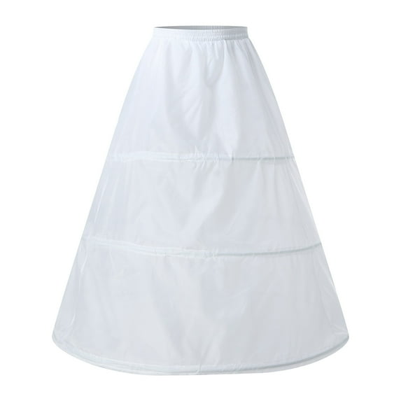 Fgnfyis Women's 3 Hoop A-Line Floor Length Wedding Gown Petticoat Underskirt for Bridal Volume Fall Trendy Skirt White One Size