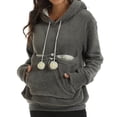 thumbnail image 1 of Fgnfyis Women's Autumn Winter Thick Hoodie with Large Pocket Solid Color Pet Hooded Sweatshirt Dark Gray XL, 1 of 5