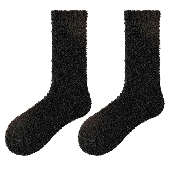 Fgnfyis Women's Autumn Winter Warm Solid Color Mid Length Womens Socks Casual Comfortable Black