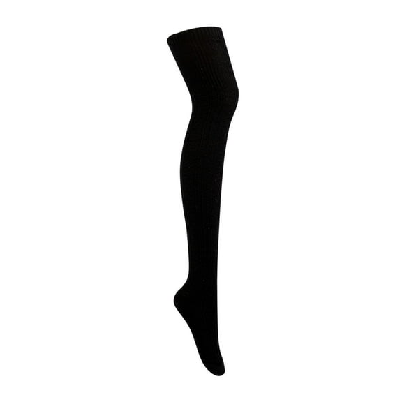 Fgnfyis Women's Bohemian Style Long Leg Warmer Stockings for Winter Thermal Knitted Socks Black One Size
