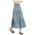 thumbnail image 1 of Fgnfyis Women's Casual Denim Long Skirt with Elastic Waist A-Line Style for Comfortable Everyday Wear BU2 XL, 1 of 8