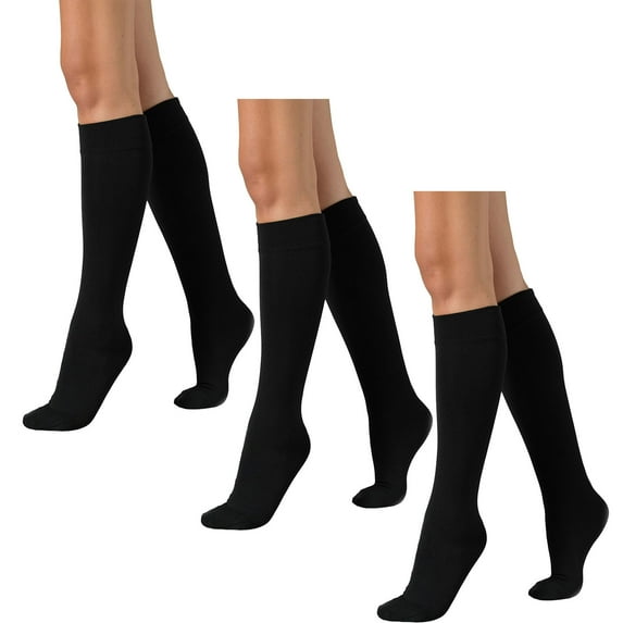 Fgnfyis Women's Casual Solid Color Calf Socks Women's Stockings Versatile Over The Knee Socks 3 Pairs Velvet Feel Black One Size